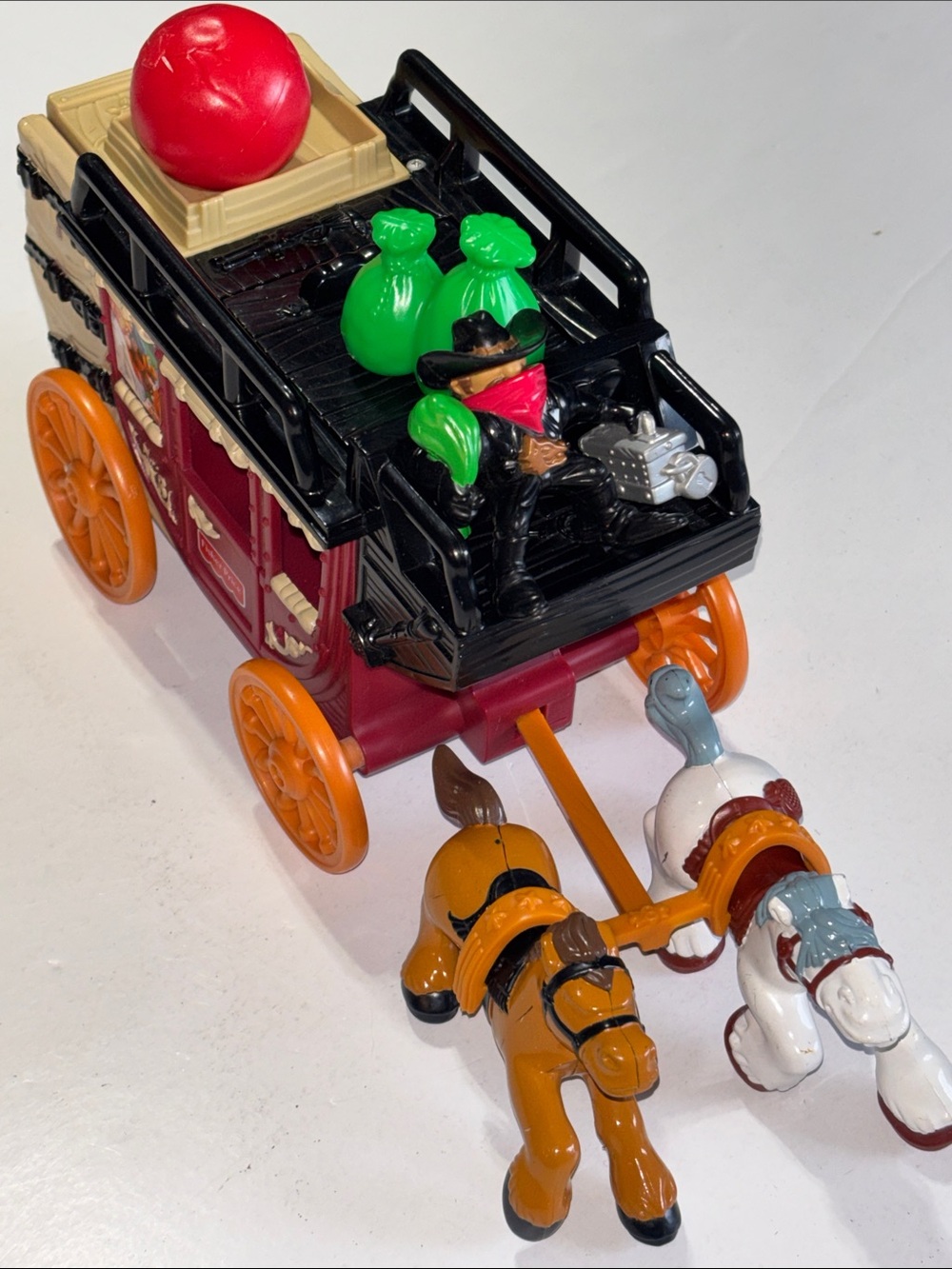 Vintage Fisher Price Great Adventures Cannonball Coach # 77056 Extra Cannonballs